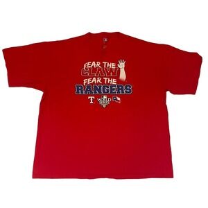 Texas Rangers‎ Shirt Fear The Claw 2010 World Series MLB Baseball Size 2XL